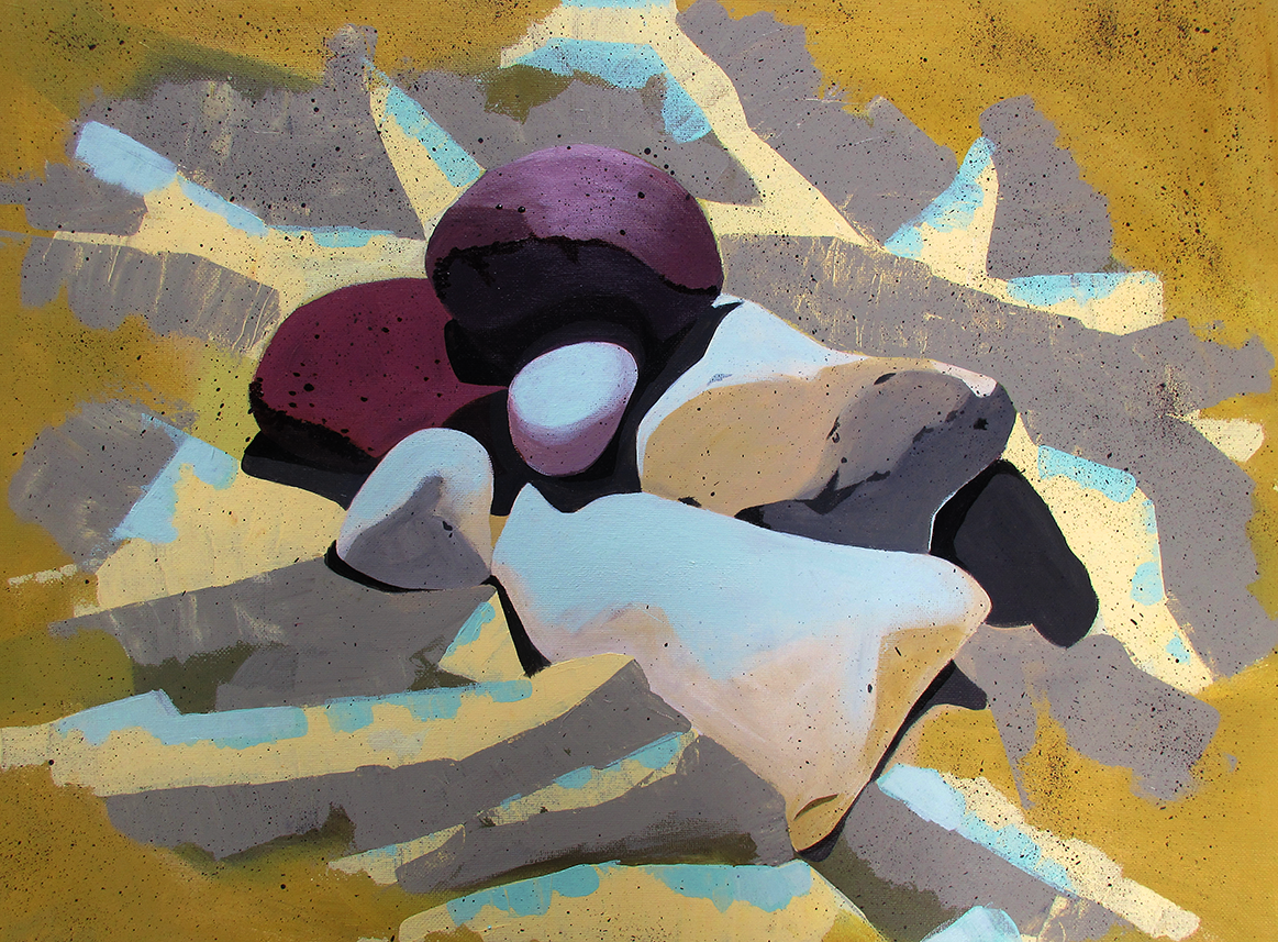 On the Rocks - Framed 16X20 Acrylic on Canvas Painting