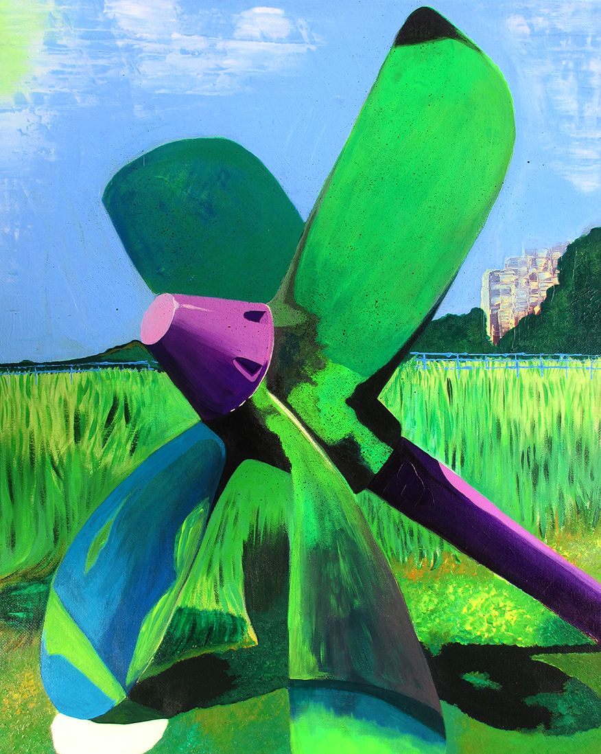 Propeller - Framed 16X20 Acrylic on Canvas Painting