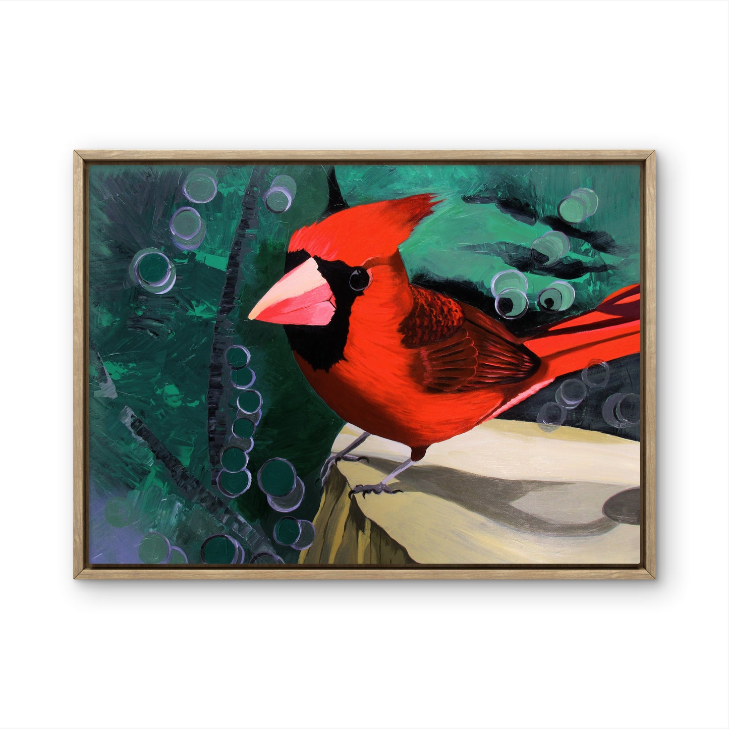 Cardinal- Framed 16X20 Acrylic on Canvas Painting