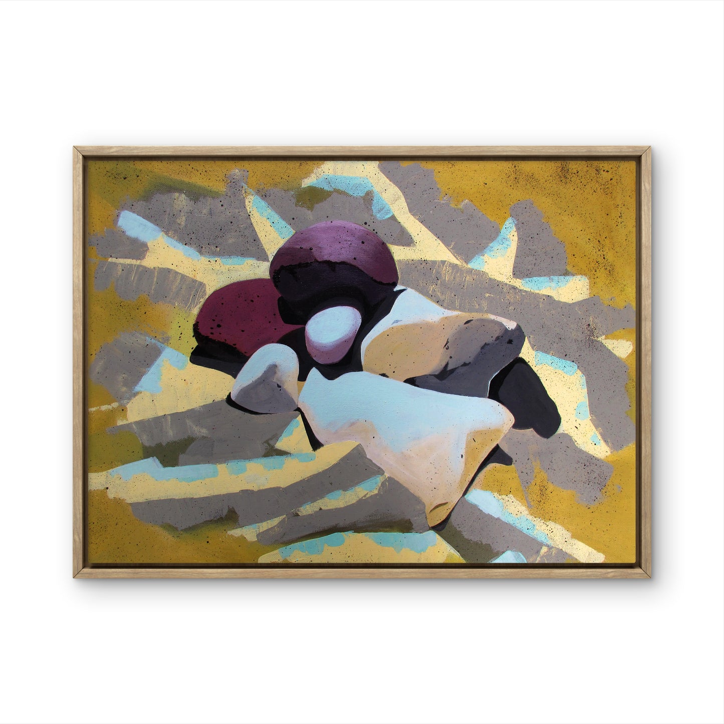 On the Rocks - Framed 16X20 Acrylic on Canvas Painting