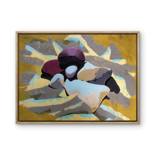 On the Rocks - Framed 16X20 Acrylic on Canvas Painting